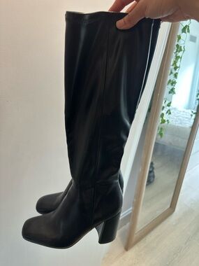 Steve Madden Black Over-the-Knee Block Heel Boots